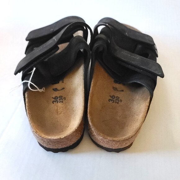 Birkenstock Uji Nubuck Suede Sandals Adjustable Sz US 5 EU 36 Black Womens NWOB - Picture 5 of 8